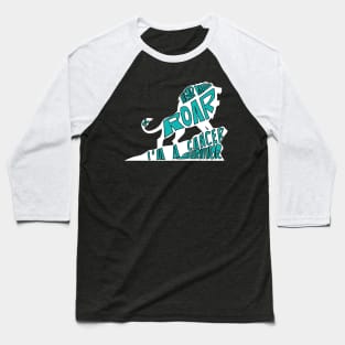 ovarian cancer Awareness teal ribbon hear me roar I'm a cancer survivor Baseball T-Shirt